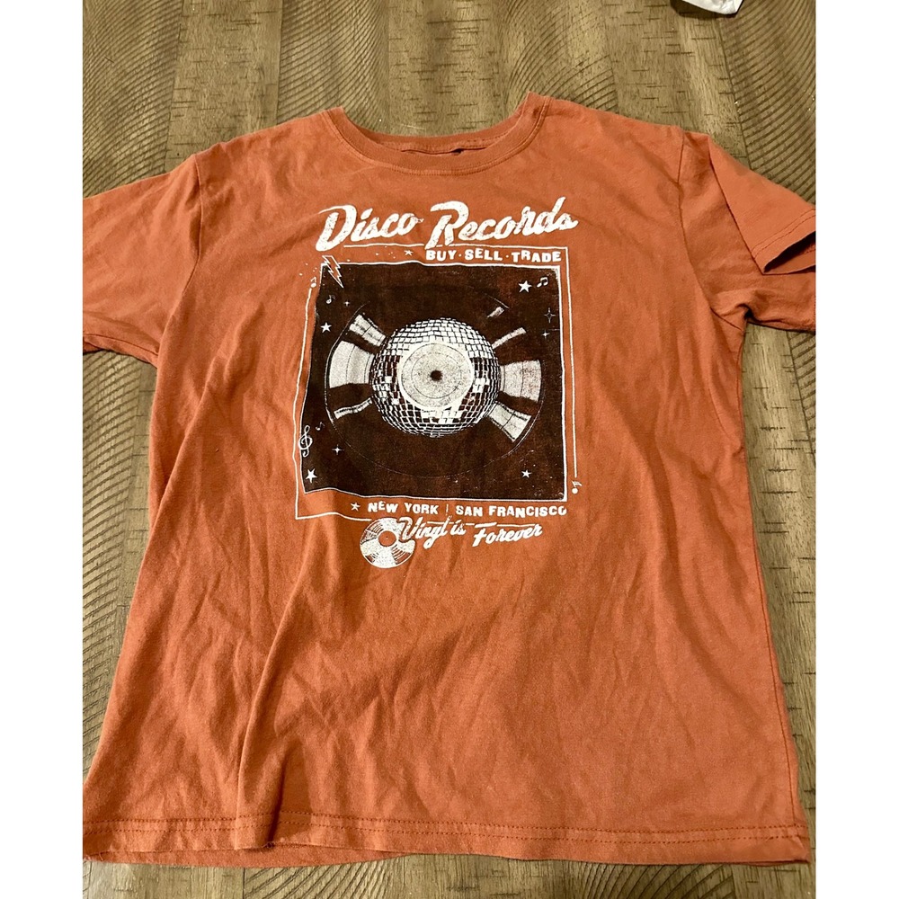 VINTAGE VIBES Mighty Fine Retro "Disco Records" Graphic Tee | Medium